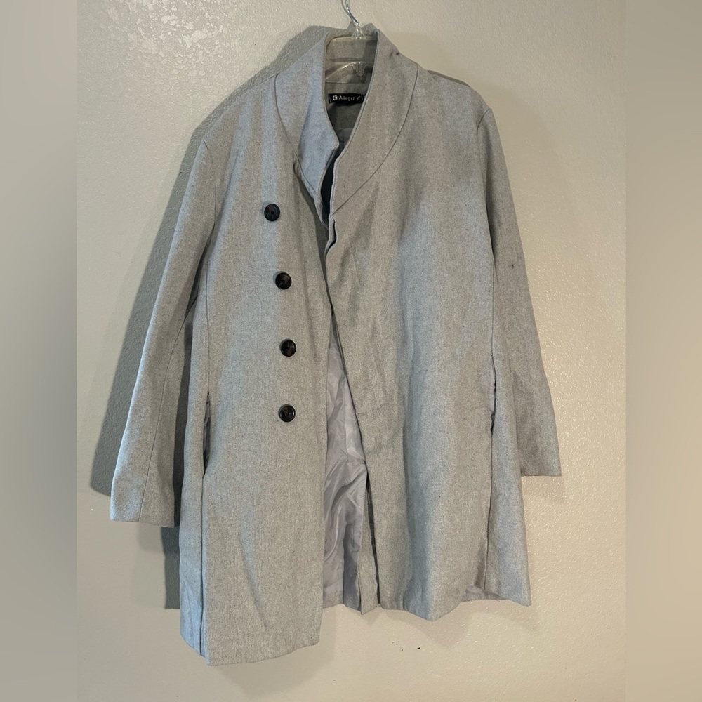Allegra K Light Gray Coat